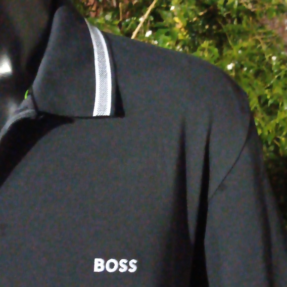BOSS, HUGO BOSS (PERU) MEN'S LUXURY BLACK POLO W/CONTRASTING COLLAR/SLEEVES - Picture 5 of 16